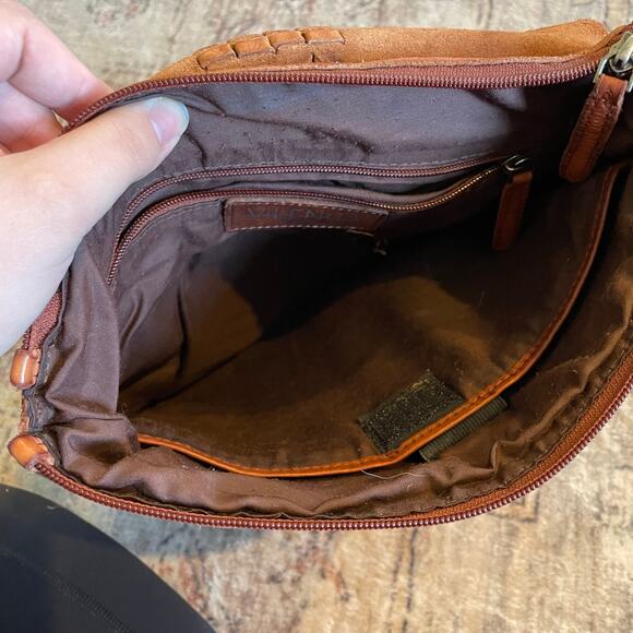 Vilenca Holland ANTHRO Brown Leather Flap Backpack with Laptop Compartment GUC - Picture 5 of 15